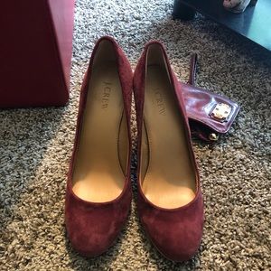 J Crew size 7.5 burgundy “4 blocked heels.
